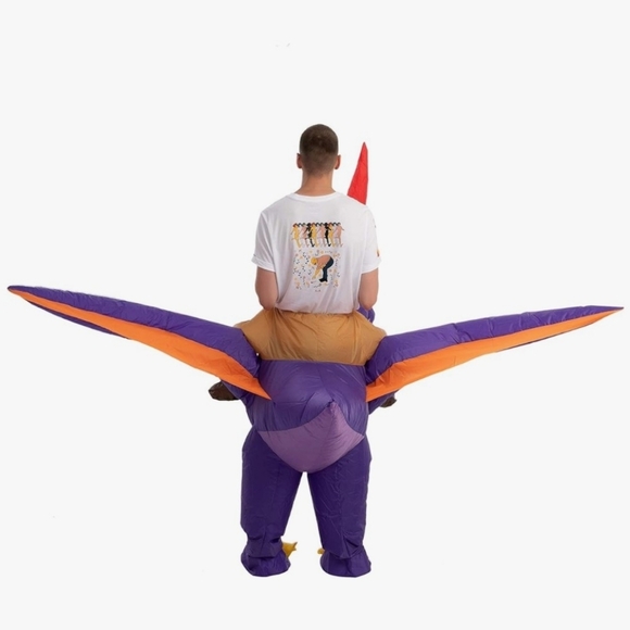 Spooktacular Creations Inflatable Dragon Costume, Purple Riding a Pteranodon - Picture 5 of 7